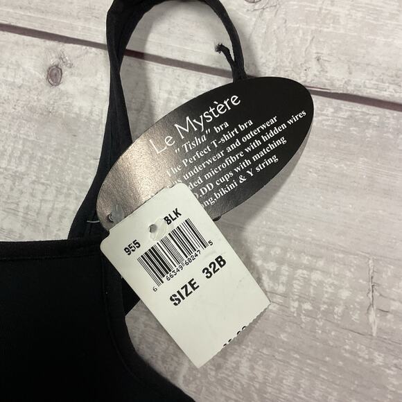 Le Mystere Bra Tisha Womens 32B Black Underwire T-Shirt L’ Image #955 NEW - Picture 4 of 10